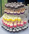 Tiered cupcake display at Gardiner Cupcake Festival