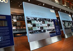 Timeline exhibit at Clinton Library
