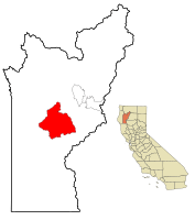 Location in Trinity County and the state of California