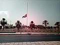 UAE flag in half-mas as part of mourning for Kuwait Emir Sheikh Sabhah Al Ahmad on 29th Sep 2010