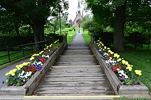 Walkway to Evangaline Statue and Church in Grand Pre