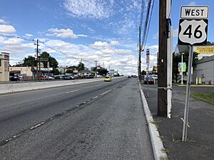 View west alongside U.S. Route 46