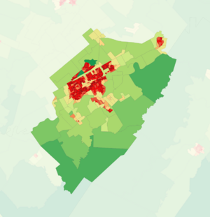 2023 NZ Census Population Density - Palmerston North City