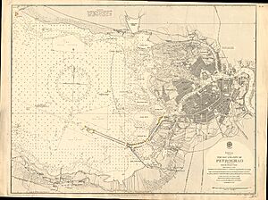 Admiralty Chart No 2239 Bay and City of Petrograd, Published 1854, Large Corrections 1908