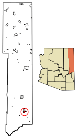 Location of Eagar in Apache County, Arizona