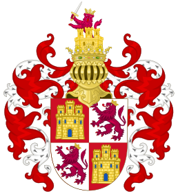 Arms of the Crown Castile with the Royal Crest