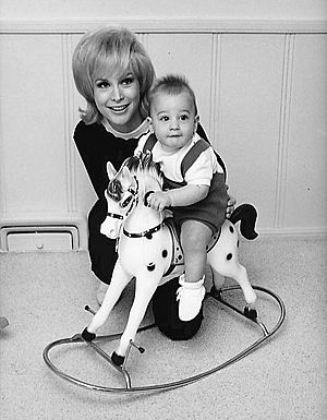 Barbara Eden and son Matthew Ansara 1966