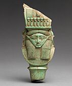Bat - Hathor emblem from a sistrum MET DP311613 (cropped)
