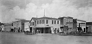 Bergner, Beale and Mission Streets, c. 1863
