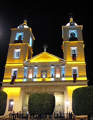 Berja, Iglesia Anunciación noche, Marzo 2008
