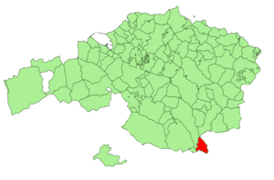 Location of Otxandio in Biscay.