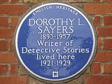 Blue plaque re Dorothy L Sayers on 23 and 24 Gt. James Street, WC1 - geograph.org.uk - 1237429