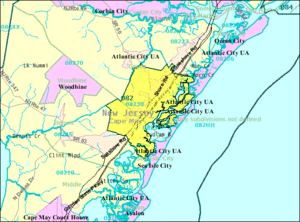 Census Bureau map of ZCTA 08230 Ocean View, New Jersey