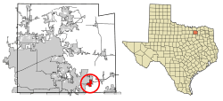 Location of Lavon in Collin County, Texas
