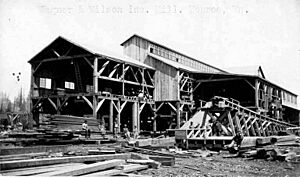 Construction of the Wagner & Wilson Inc mill in Monroe, circa 1900 (INDOCC 1506)