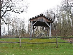 Fence and structure at the McGuffey Boyhood Homesite