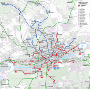 Frankfurt am Main - Netzplan Schienennahverkehr