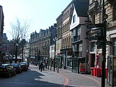 High Street and Olde Murenger Pub, Newport, Wales