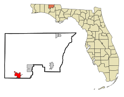 Location in Holmes County and the state of Florida