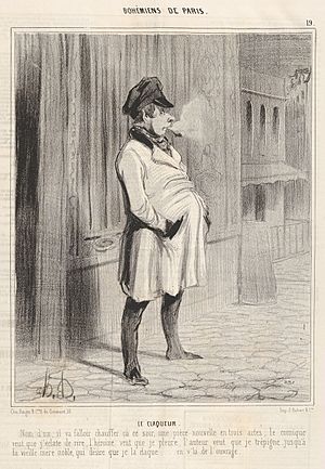 Honoré Daumier, Bohémiens de Paris - Le claqueur, 1842