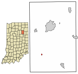 Location of Mount Etna in Huntington County, Indiana.
