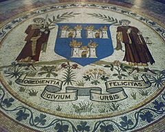 Image Floor Mosaic of City Hall of Dublin