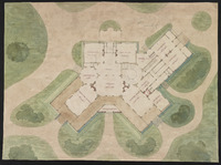 John N. A. Griswold house (now Newport Art Museum), Newport, Rhode Island. First floor plan and site plan LCCN2013648677