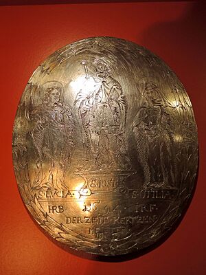 Kirchenschatz Stadtpfarrkirche Rapperswil - Messgewand-Schild 1694 - Stadtmuseum Rapperswil 2012-12-01 16-26-59 (P7700)