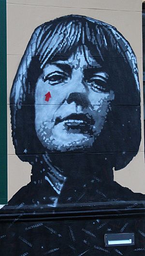 Graffiti portrait of Bachmann at the Robert Musil Museum in Klagenfurt