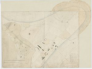 Layout of Brisbane Town, Moreton Bay, c 1839