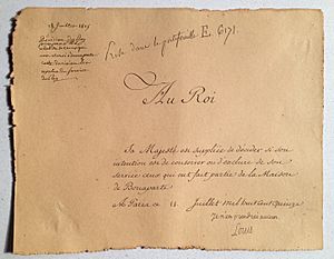 Louis XVIII - Memoire au roi concernant les adhérents de la maison de Bonaparte dans le service du roi - 1815