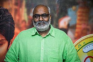 M. M. Keeravani at Inji Iduppazhagi Audio Launch