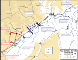 Maneuvers before the Battle of Blenheim, 6-13 August 1704