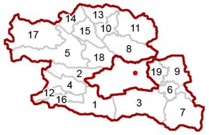 Map at villach land municipalities