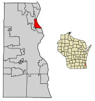 Location of Whitefish Bay in Milwaukee County, Wisconsin.