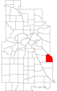 Location of Cooper within the U.S. city of Minneapolis