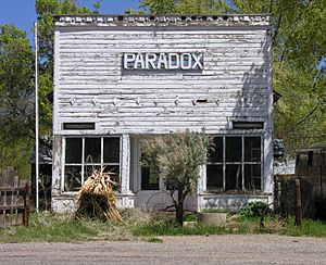 Paradox, Colorado wooden storefront in 2010