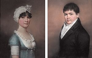 Portraits of a man and a woman, by James Sharples
