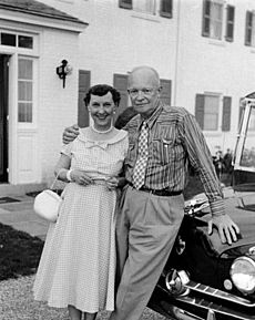 President & Mrs. Dwight D. Eisenhower 39th wedding anniversary at their farm in Gettysburg, Penn