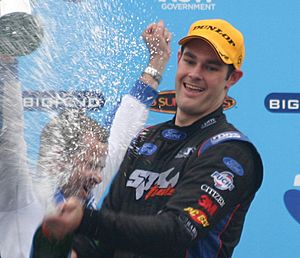 Shane van Gisbergen 2011 Sydney 500 podium
