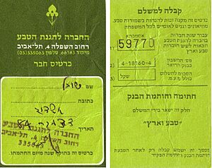 Society for the Protection of Nature in Israel SPNI member card 1984