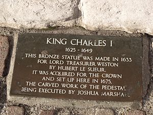 Statue of Charles I - Plaque