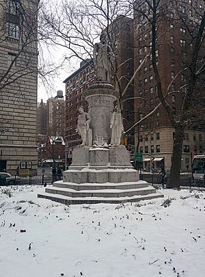 Statue of Giuseppe Verdi in Verdi Square, New York City January 2013