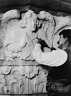 Stone sculptor at work