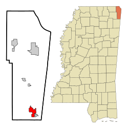 Location of Belmont, Mississippi
