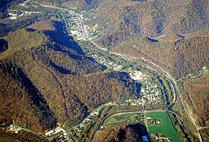 Tug Fork towns aerial view