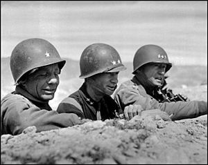US generals Theodore Roosevelt Jr., Terry Allen and George Patton