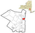 Ulster County New York incorporated and unincorporated areas Kingston (city) highlighted