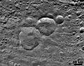 Vesta Snowman craters close-up