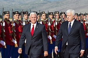 Vice President Mike Pence and Montenegrin Prime Minister Duško Marković, August 1, 2017 (35953129460)